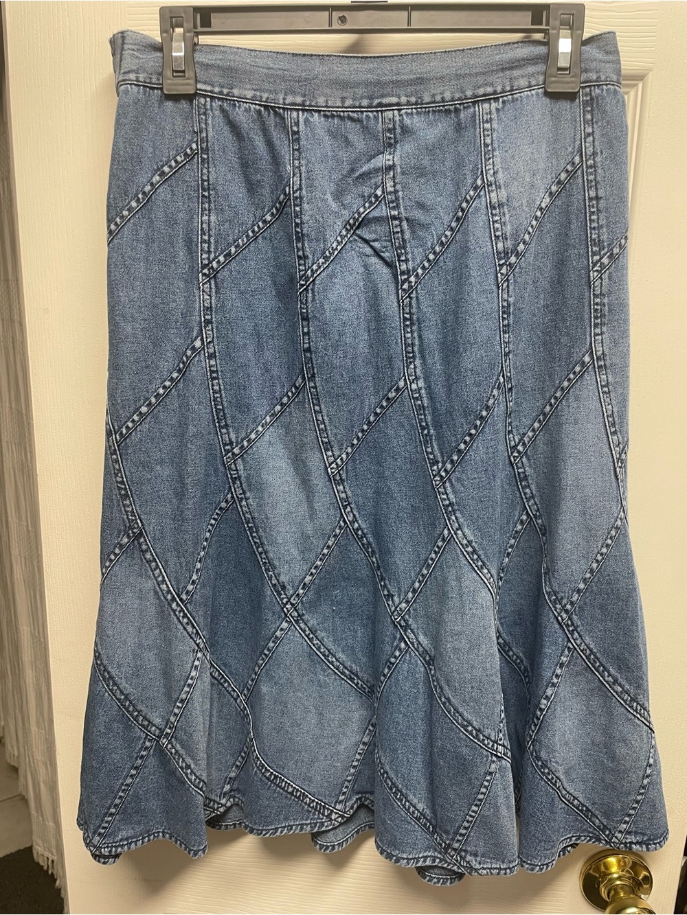 Studio West Light Blue Denim patchwork Casual Skirt